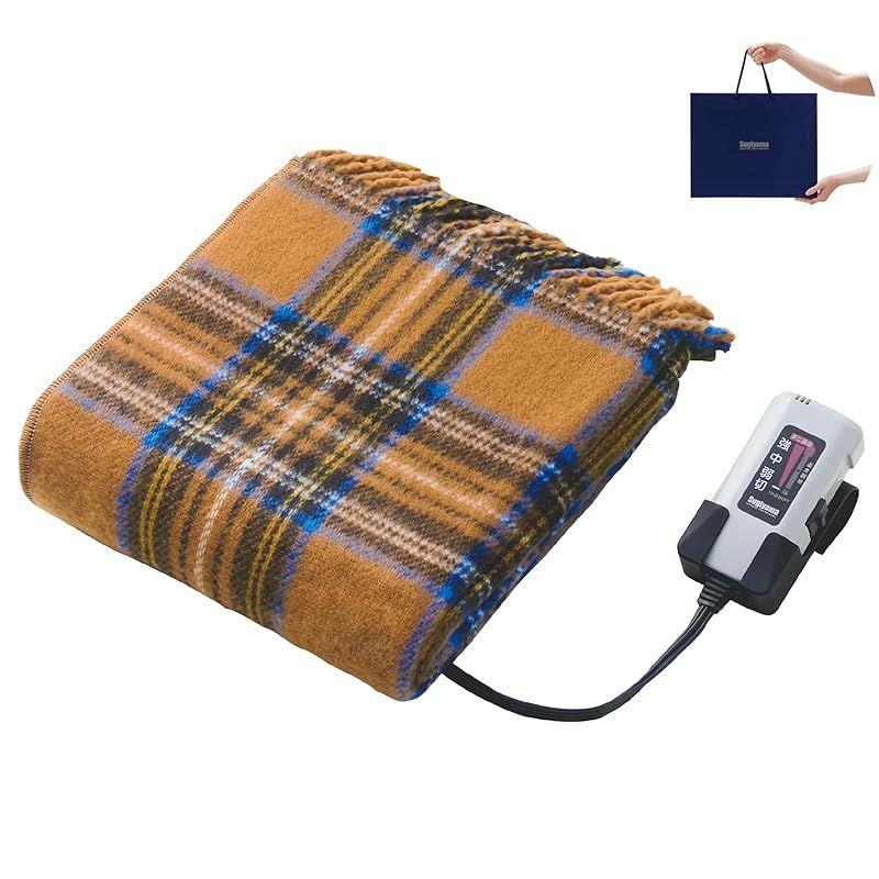 Sugiyama 電気ひざ掛け クリスマスやお誕生日のプレゼントに最適 ショッピングバックに入れてお届けします 洗える 切り忘れ防止タイマー付き 82×140 SSW22H22 CM シナモン