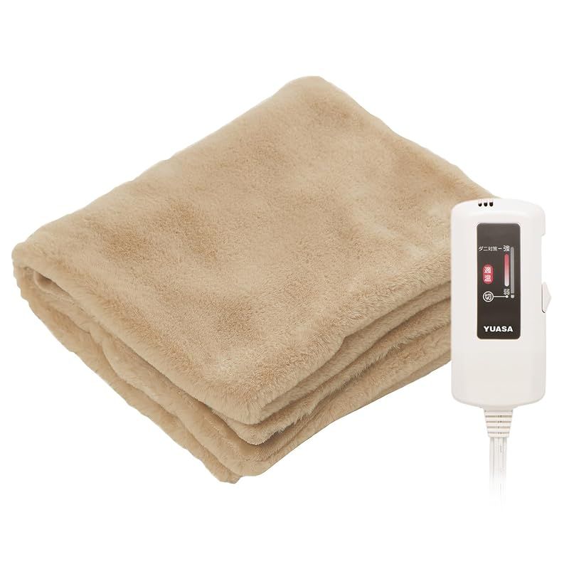 ユアサス 電気ブランケット 110×70cm フェイクファー 電気ひざ掛け YCB-PFB40E C 洗える 丸洗い フェミモカ