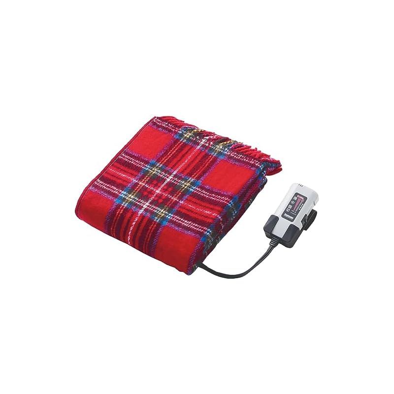 Sugiyama 洗える 電気ひざ掛け 日本製 レギュラーサイズ 82×140 コントローラーホルダー付き 12時間自動オフタイマー SSW22H22 RD レッド