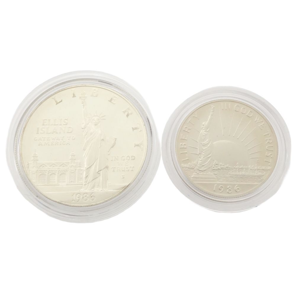 自由の女神像 1986年 記念コインセット シルバー 1ドル ハーフドル