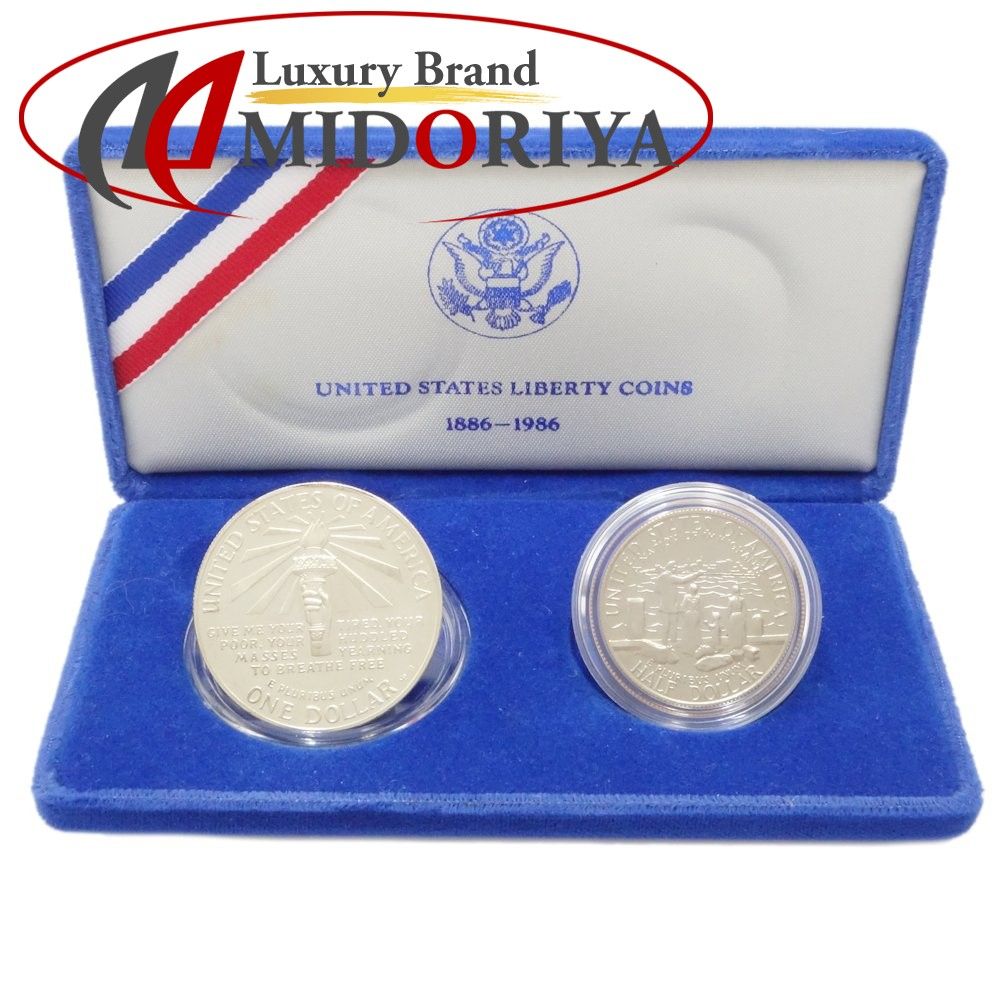 自由の女神像 1986年 記念コインセット シルバー 1ドル ハーフドル