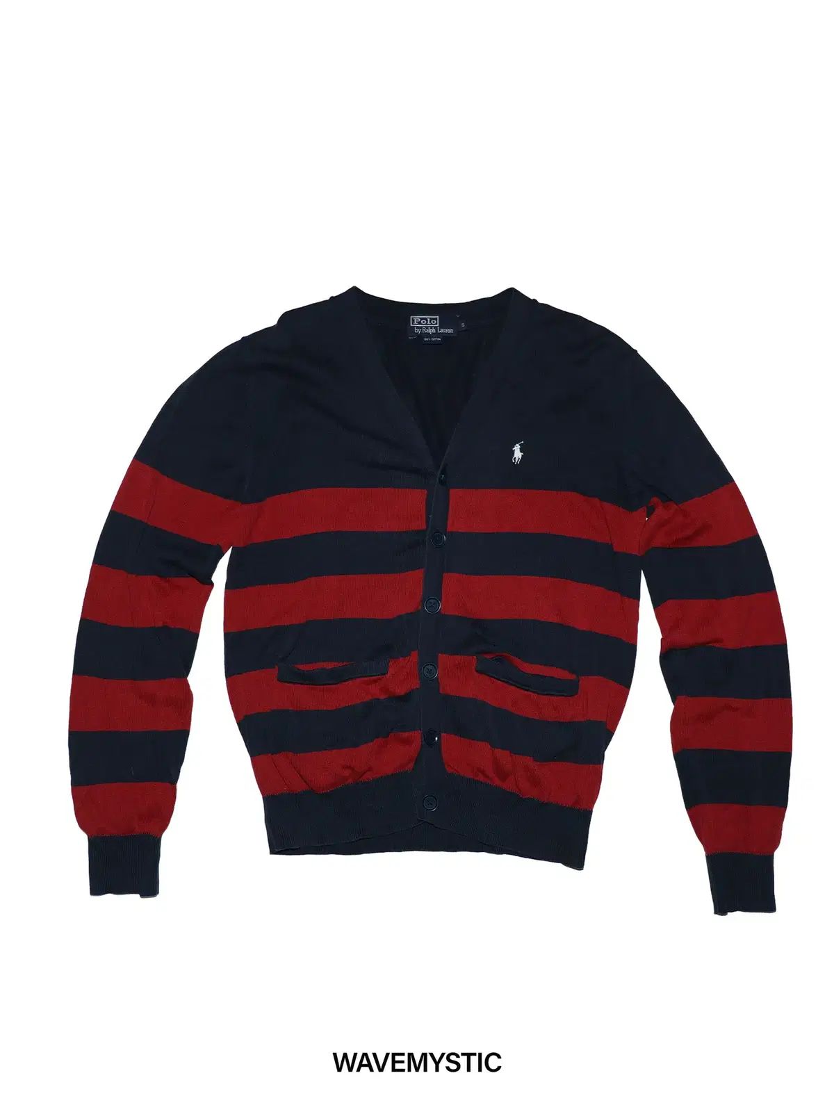 ポロ ラルフローレン ネイビー ストライプ カーディガン S