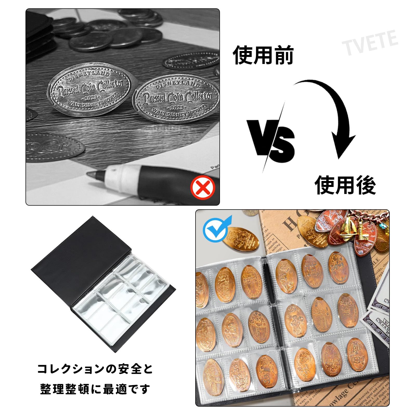 新品 TVETE コインアルバム スーベニアメダルケース 記念硬貨 ケース 108枚収納 コインアルバム 大容量 メダル 収納 記念メダル ケース  硬貨ケース 古銭 収納ケース 記念硬貨 保管ケース 長期保存 硬貨ケース 貨幣収集 収納ファイル 持ち運び便利 - メルカリ