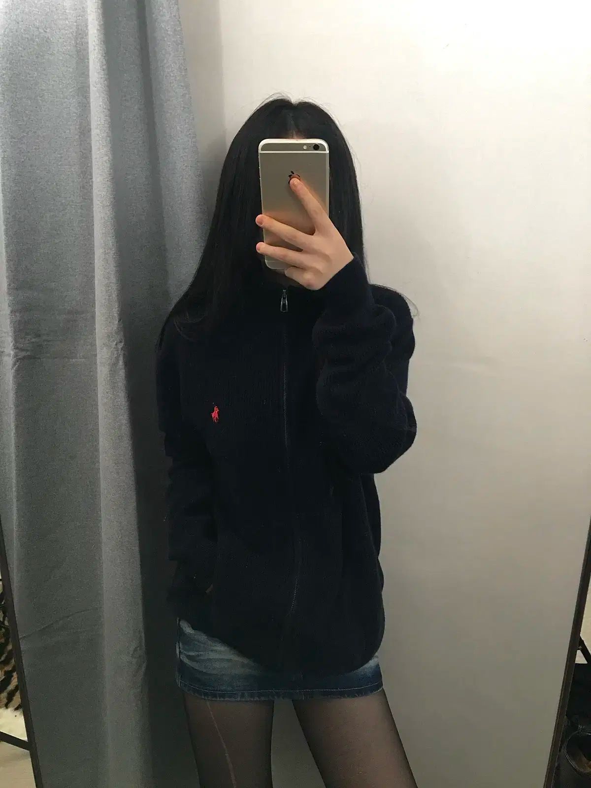 POLO RALPH LAUREN ポロラルフローレン ツーウェイ レッド ロゴ ジップアップ ネイビー L