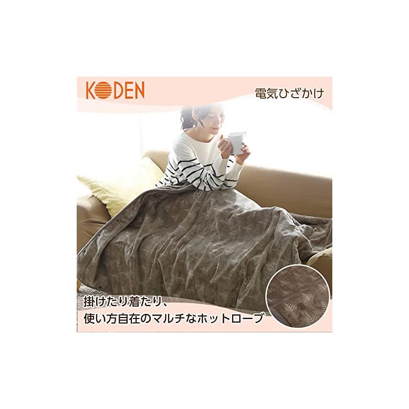 広電 KODEN 電気毛布 ひざかけ 160×140cm ホットローブ グレイジュ 洗える スライド温度調節 8hOFF 室温センサー ダニ退治 CWN162G-HK