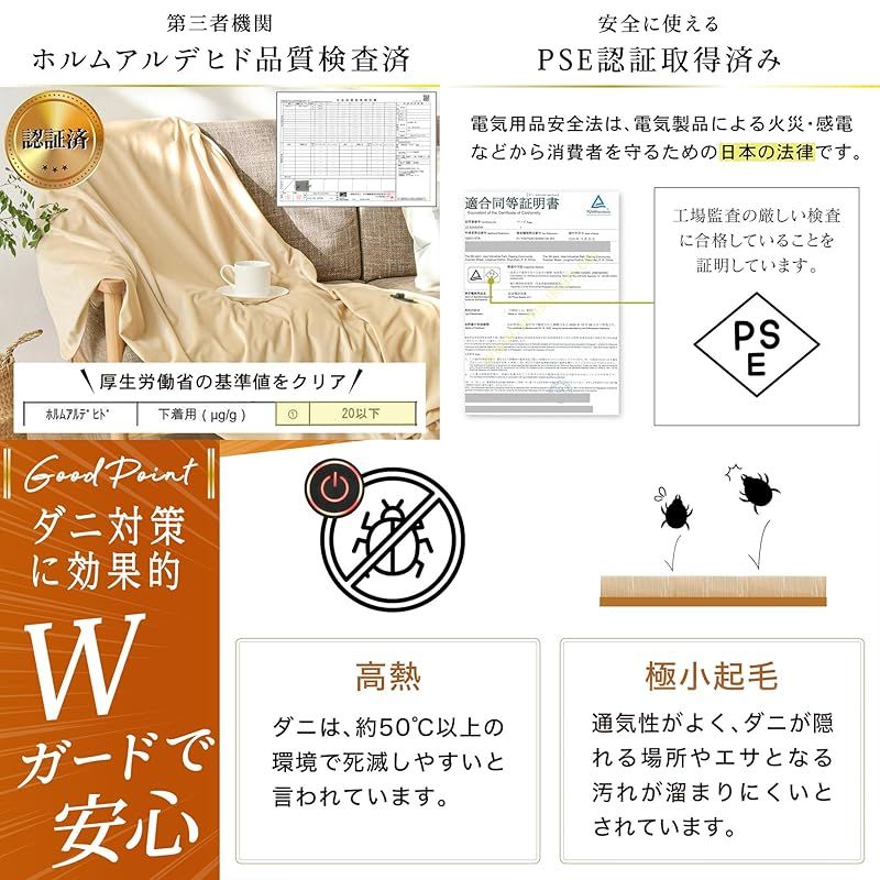 電気毛布 掛け敷き兼用 速暖 超軽量 120x70cm 160x100cm 省エネ 3段階温度調節 ダニ退治 電気ブランケット ホットブランケット 防寒対策 あったかグッズ グレー 160x100cm HRDEVELOPMENT_JP
