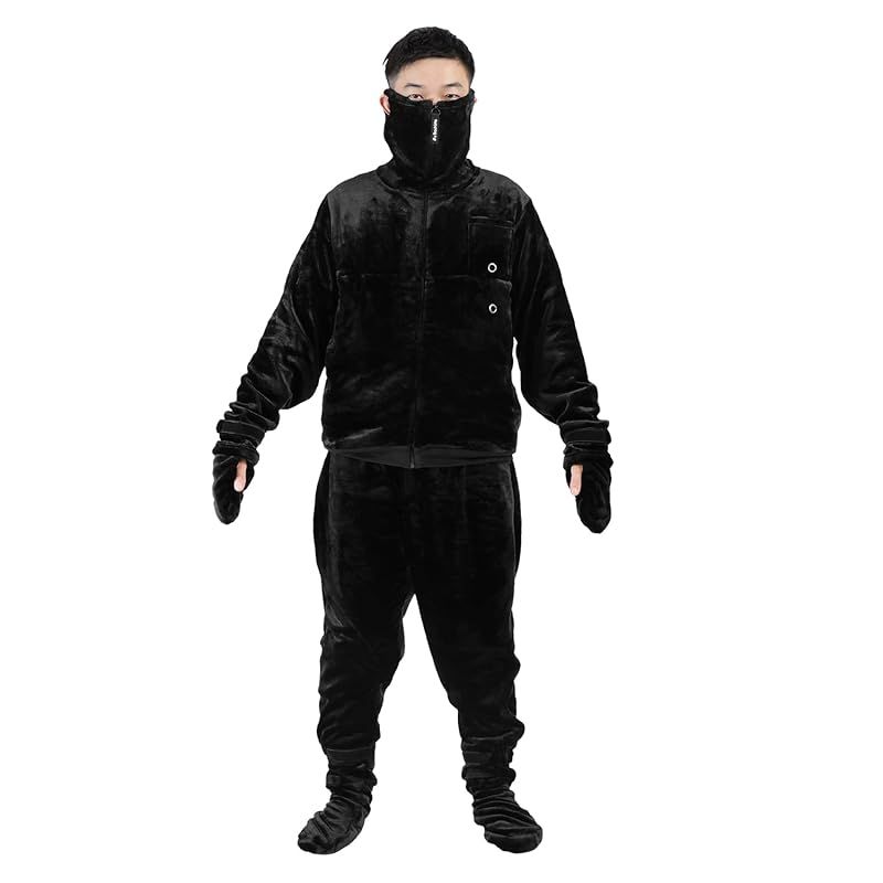 バウヒュッテ 着る毛布 ゲーミング着る毛布 ダメ着4SG HFD-4SG25-L-BK ブラック L