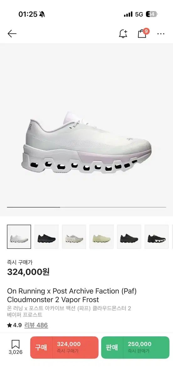 オンランニング クラウドMONSTER 2 ヴェイパー フロスト 270