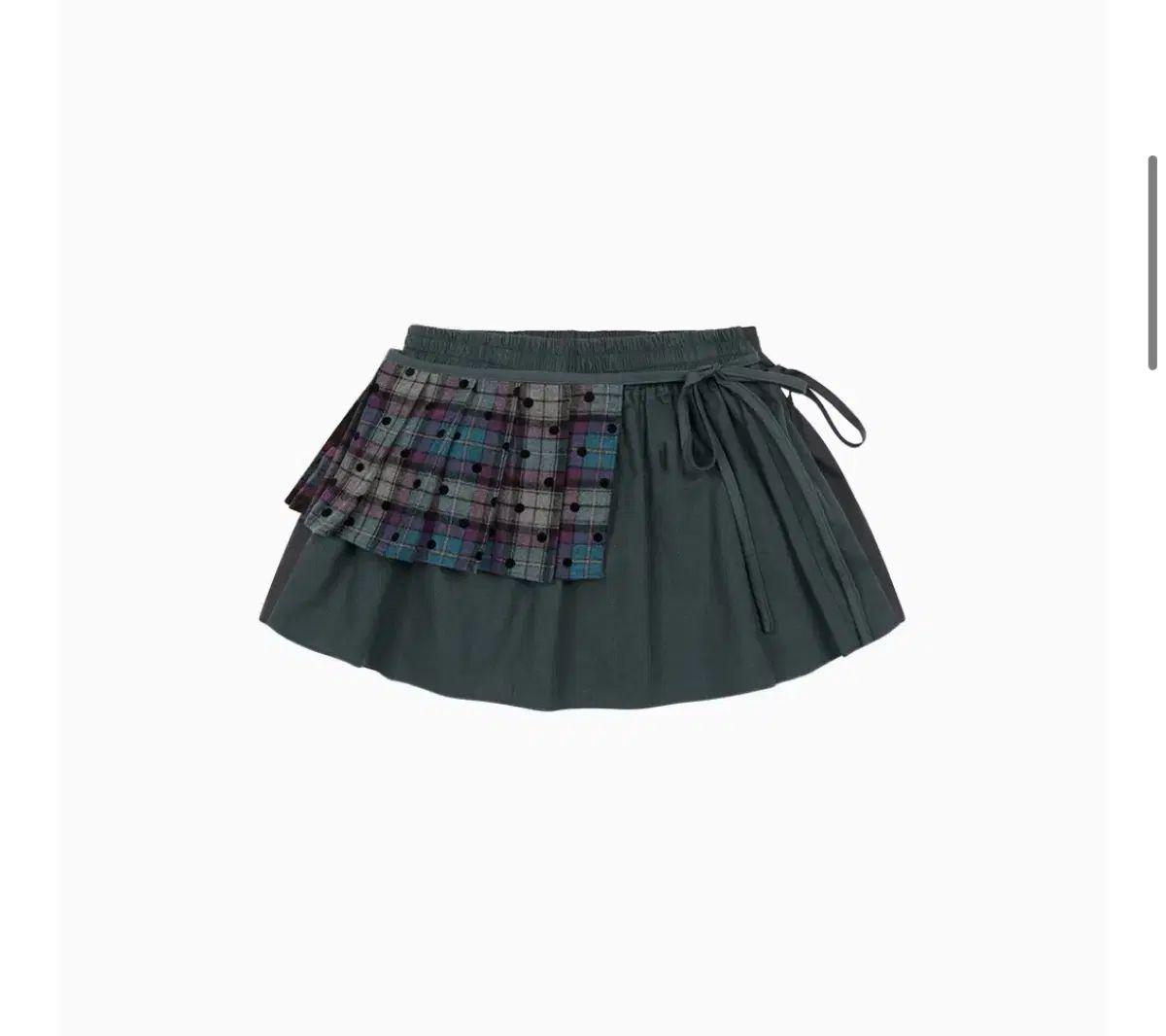 OH 애 CHECK 체크 TWO-WAY 투웨이 MINI 미니 SKIRT 스커트 ASH 애쉬 BLUE 블루