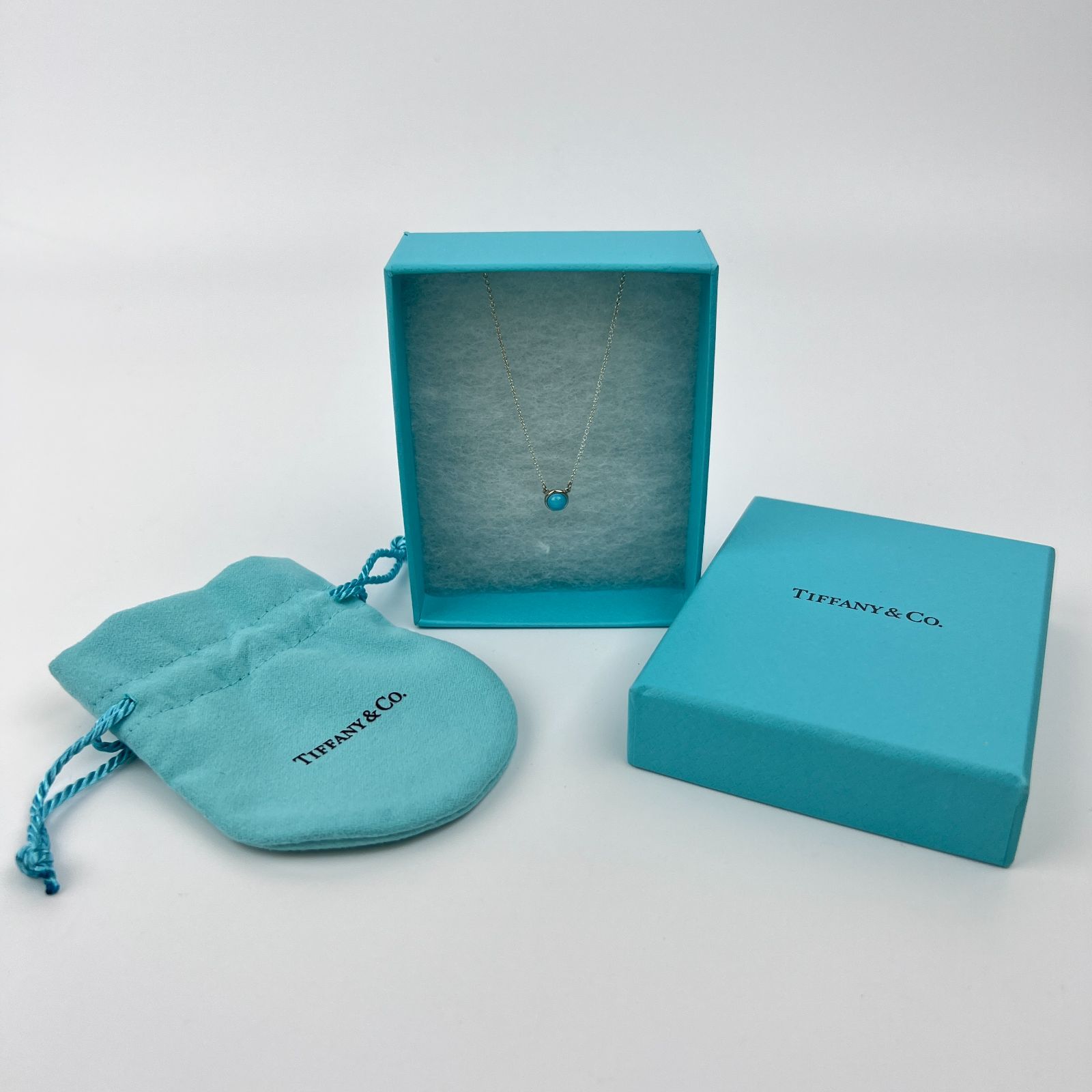 TIFFANY ティファニー バイ ザ ヤード ターコイズ ペンダント ネックレス シルバー ヴィンテージ レディース HIBUOCHI VINTAGE
