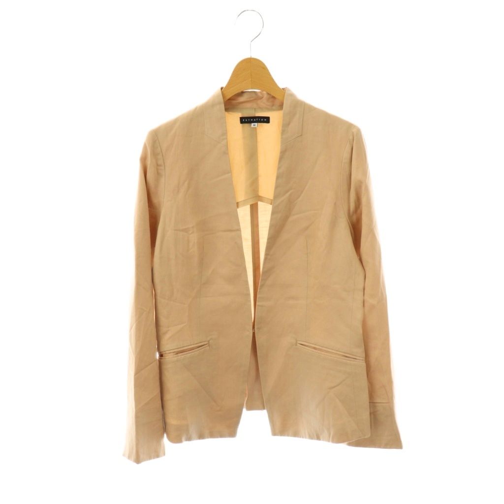 エストネーション ESTNATION ノーカラージャケット 背抜き 38