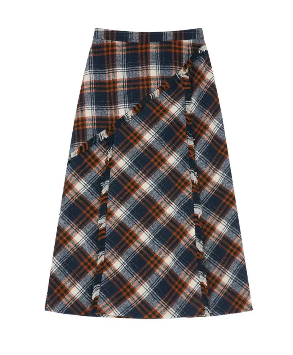 マーガリンフィンガーズ CHECK フリンジ ロング スカート GULLKHAN_COM