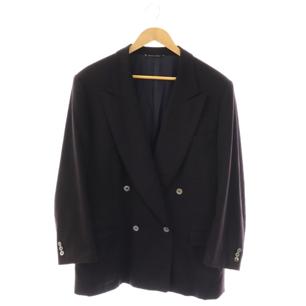 ランバン LANVIN テーラードジャケット 総裏地 カシミヤ 54 ダークネイビー DO GY53