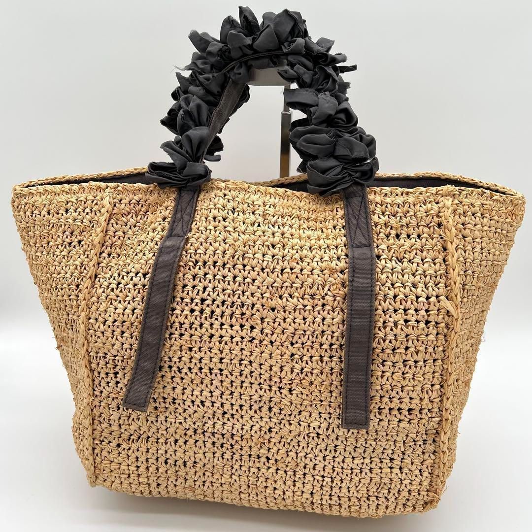 美品】LUDLOW グレープハンドル トートバッグ かごバッグ ベージュ