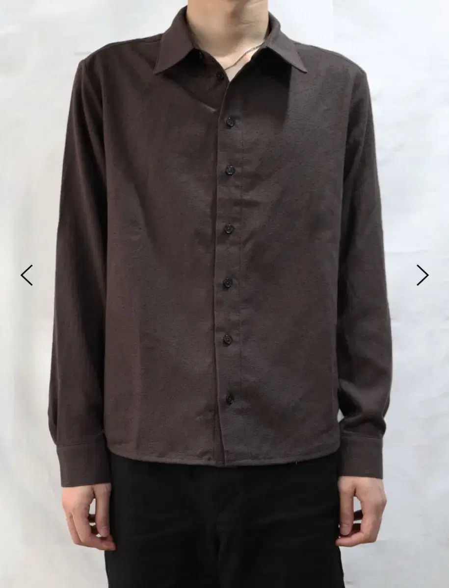 1 レス les セミテーラードシャツ brown