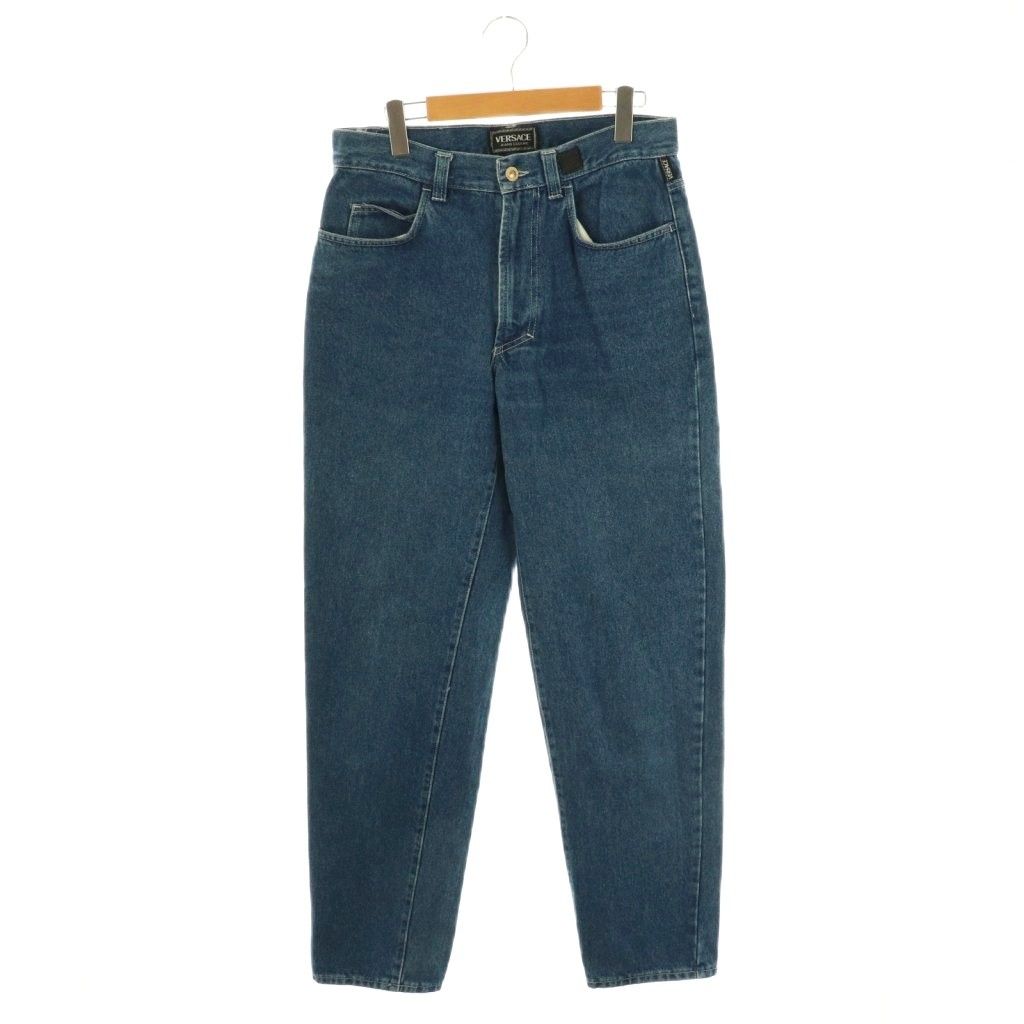 ヴェルサーチ ヴェルサーチェ VERSACE 金ボタン デニムパンツ ジーンズ ロゴ W33 L47 青 ブルー |CX GY53