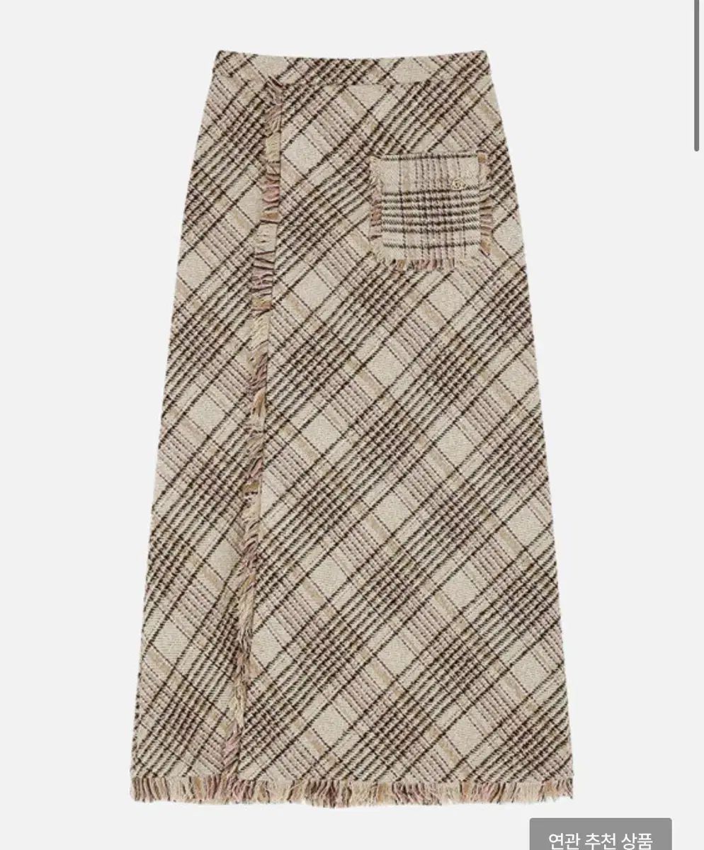 ミギリン Ping Fingers チェック ポケット フリンジ Long スカート 冬コーデ パフスリーブ