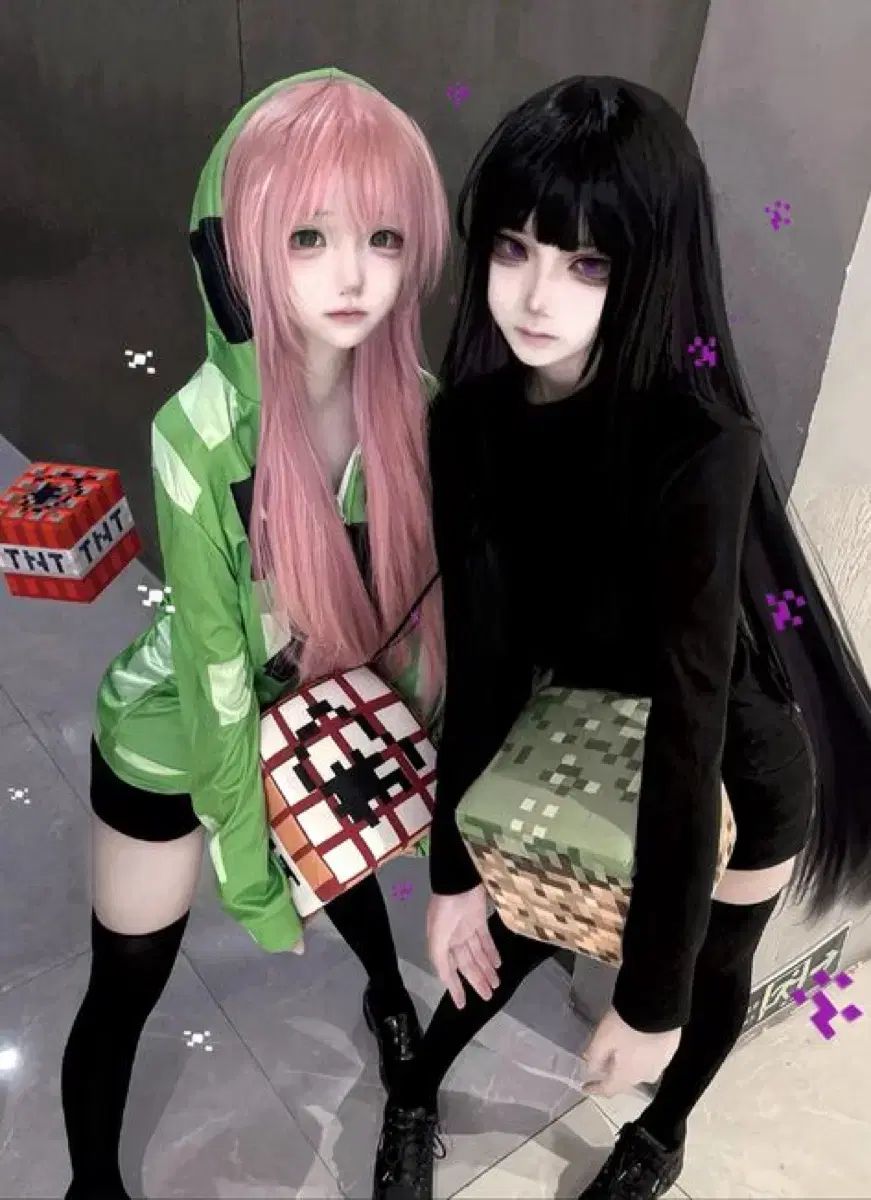 TnTぬいぐるみ含む Minecraft マインクラフト クリーパー コスプレ フルセットㅣハロウィーン 卒業写真