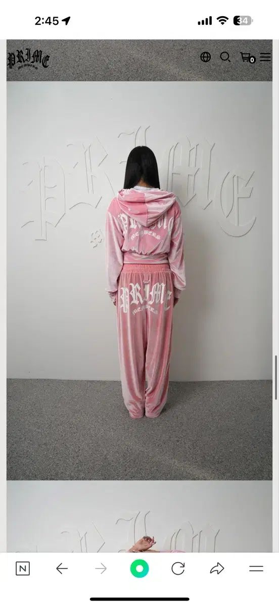 プライムメンバーズ ツアーベルベット トレーナー セット ピンク