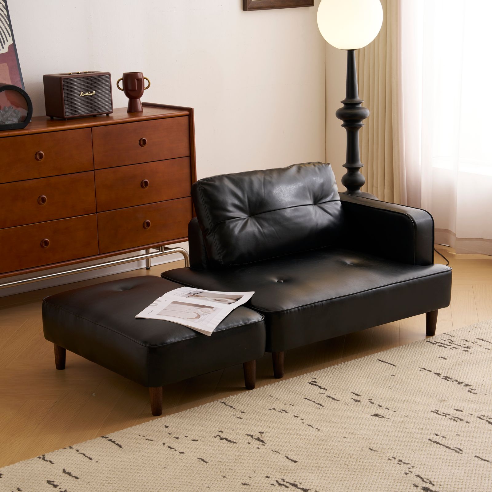 2-3人掛けソファー Ｌ字ソファー ソファ ソファベッド PUレザー カウチ 自由レイアウト ダイニングソファー オットマン コーナーソファー おしゃれ カウチソファ 5WAY 左右に使える GC