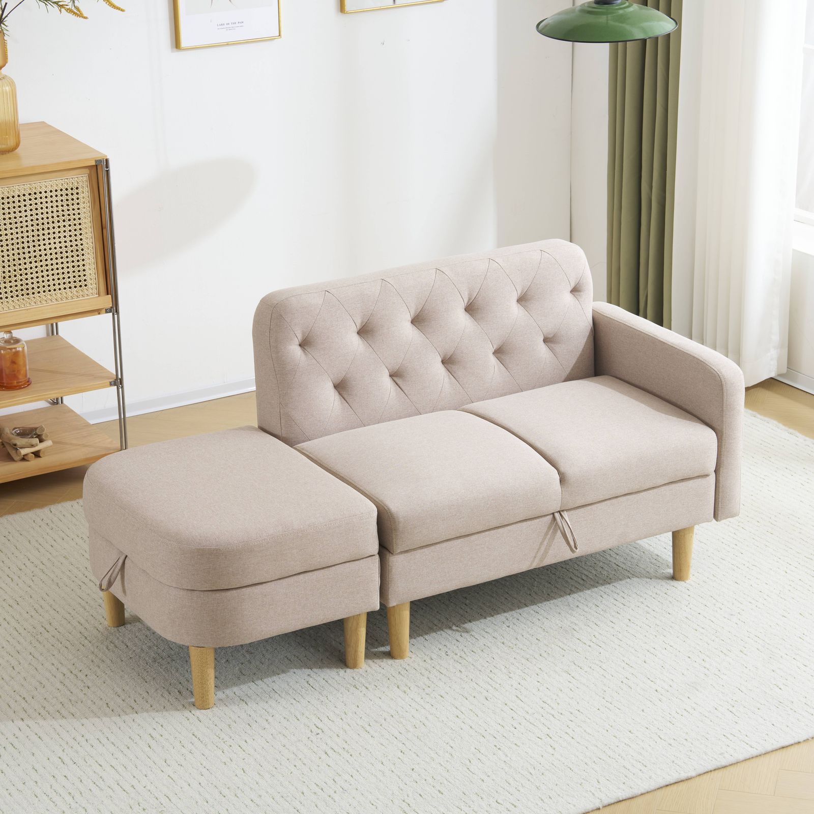 リラックス ソファ 2-3人掛け カウチソファ 収納機能 左右に使える片肘 オットマン レイアウト ローソファ コーナーソファー l字ソファー GC 新色が続々入荷。