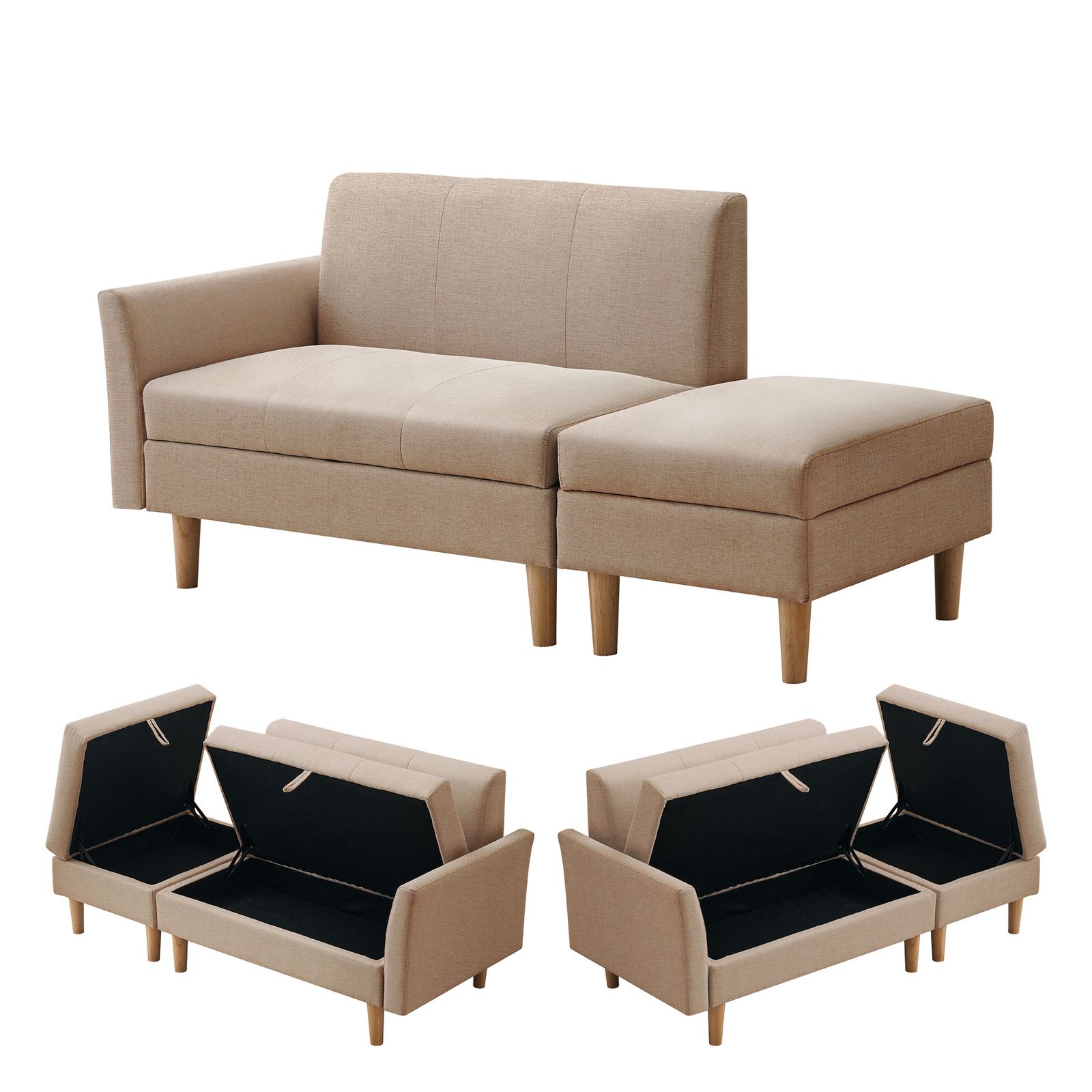 ソファカチン ソファー ソファ ソファーベッド 3P 3人掛けソファ 収納付きオードマン付き GC