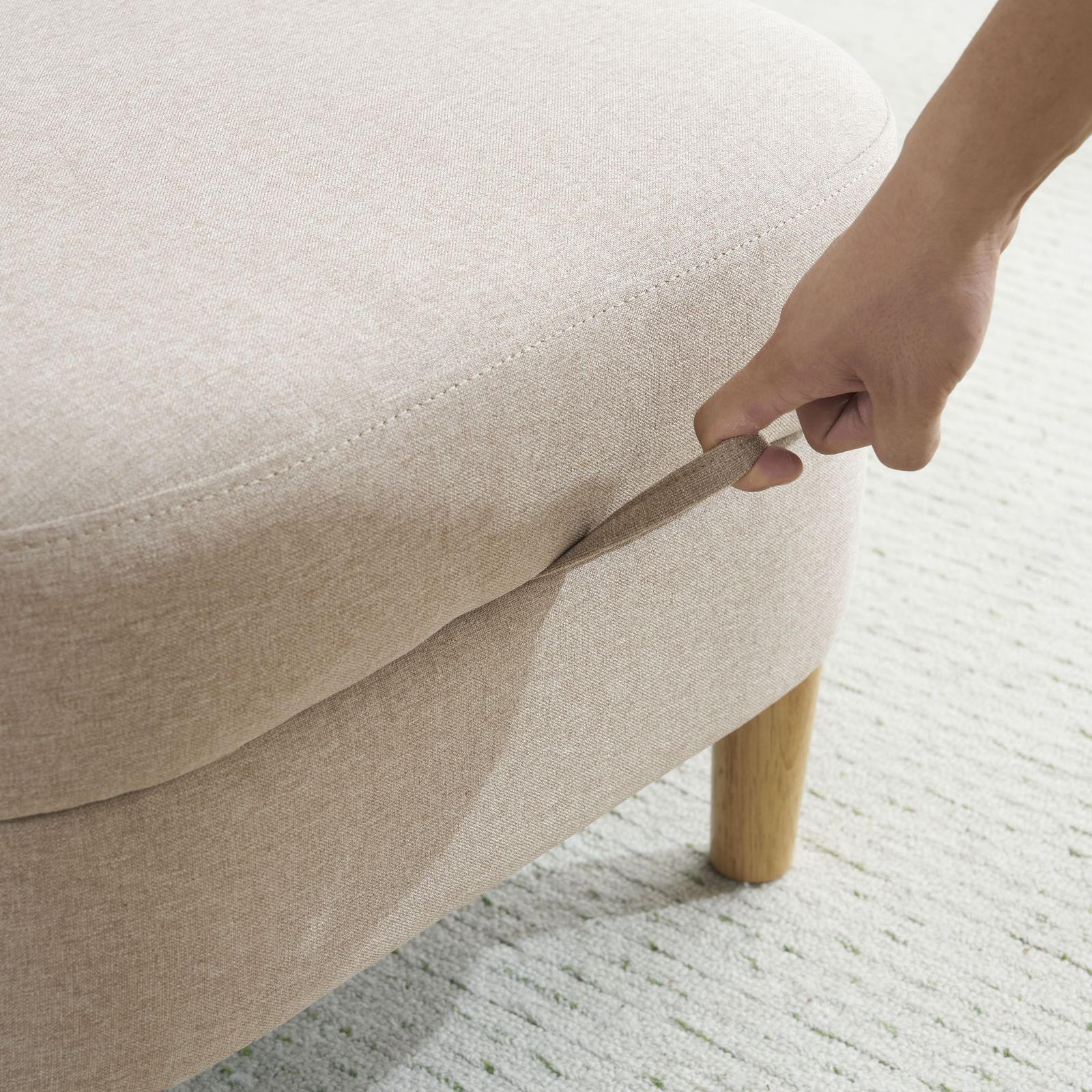 左右に使える片肘 オットマン