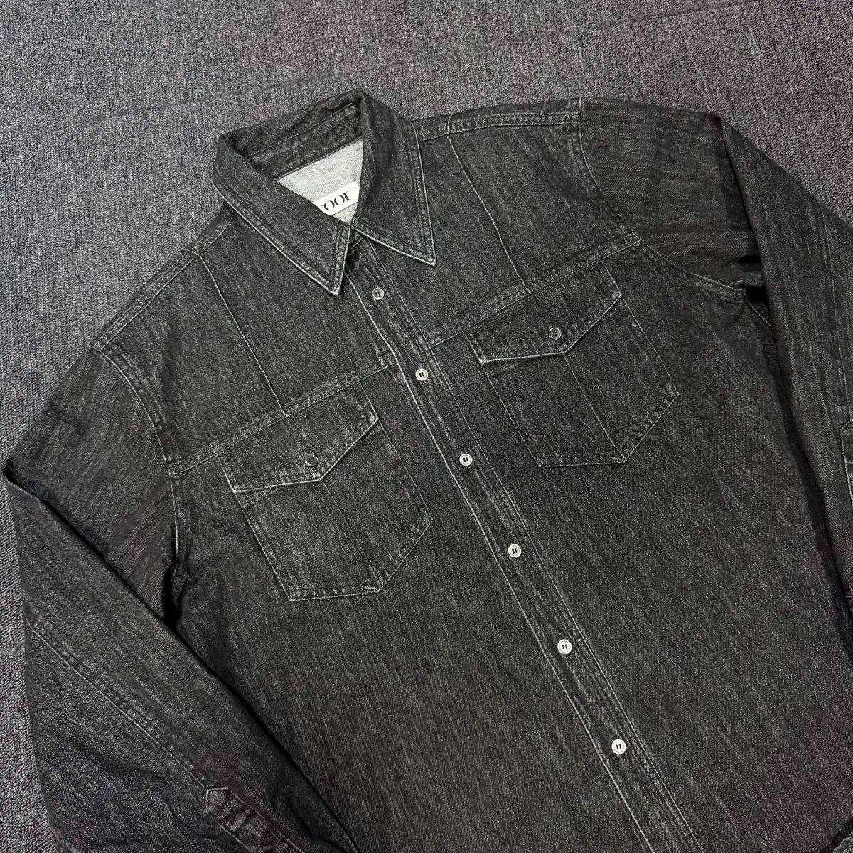 Coor クアー 25ss ウォッシュド デニム ポケット シャツ