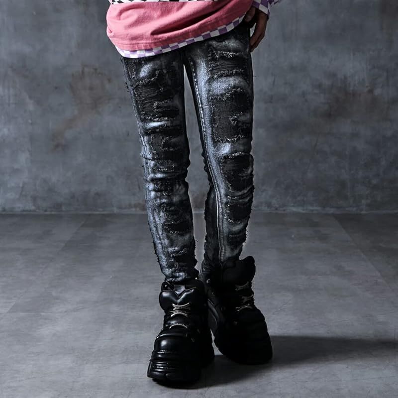 ALTER VENOMV シルバーコーティングダメージスキニー オルターベノム M ブラック