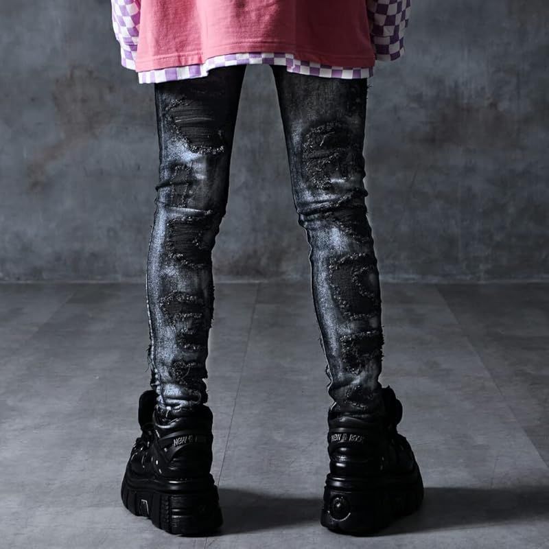 シルバーコーティングダメージスキニー