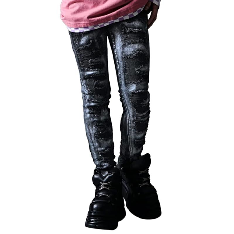 ALTER VENOMV シルバーコーティングダメージスキニー オルターベノム M ブラック