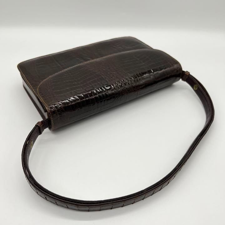 極美品】KAIYO カイヨウ クロコダイル ハンドバッグ ブラウン - メルカリ