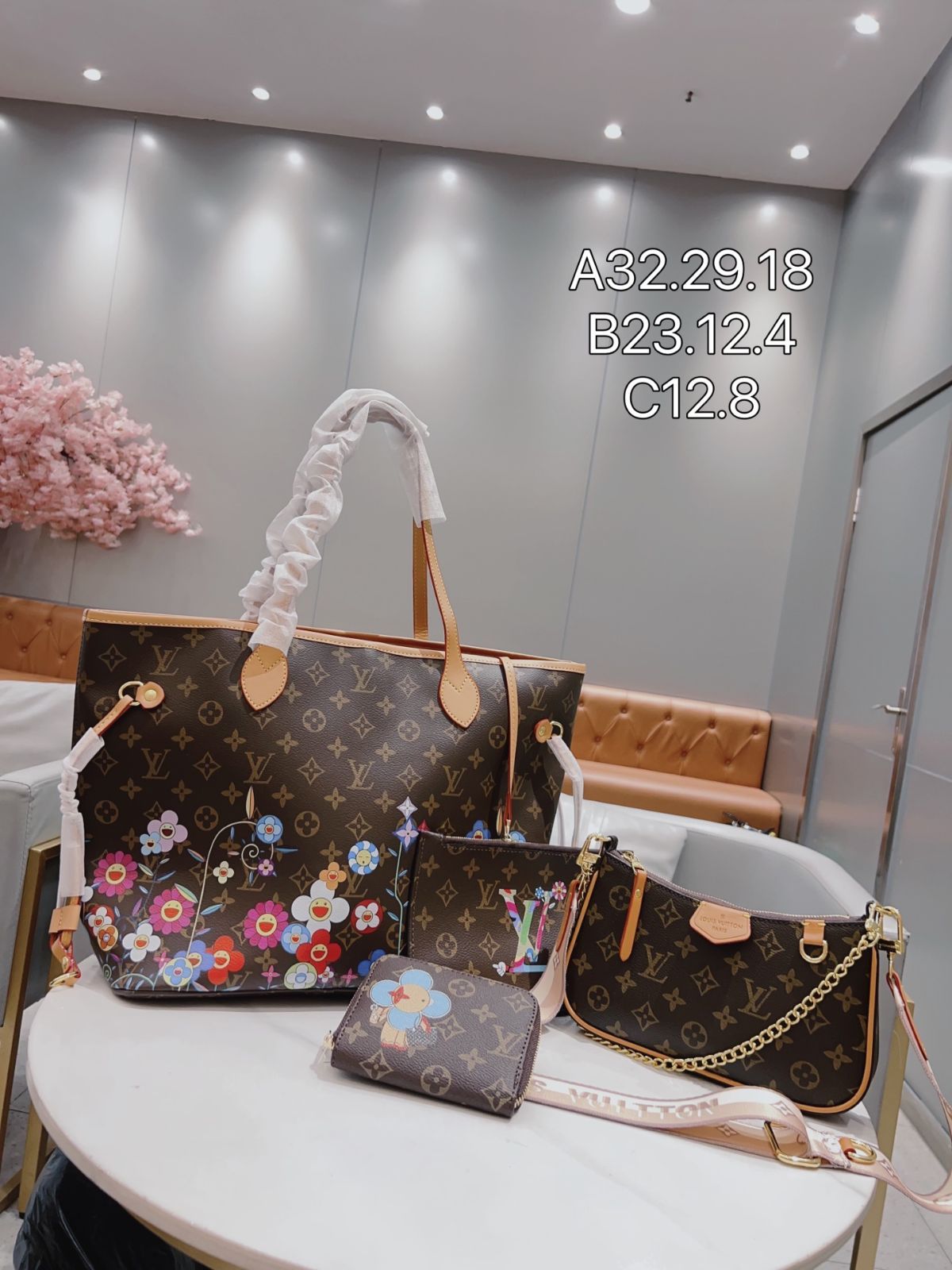 送料込 LV LOUIS VUITTON ルイヴィトン トートバッグショルダーバッグ 財布 3点セット
