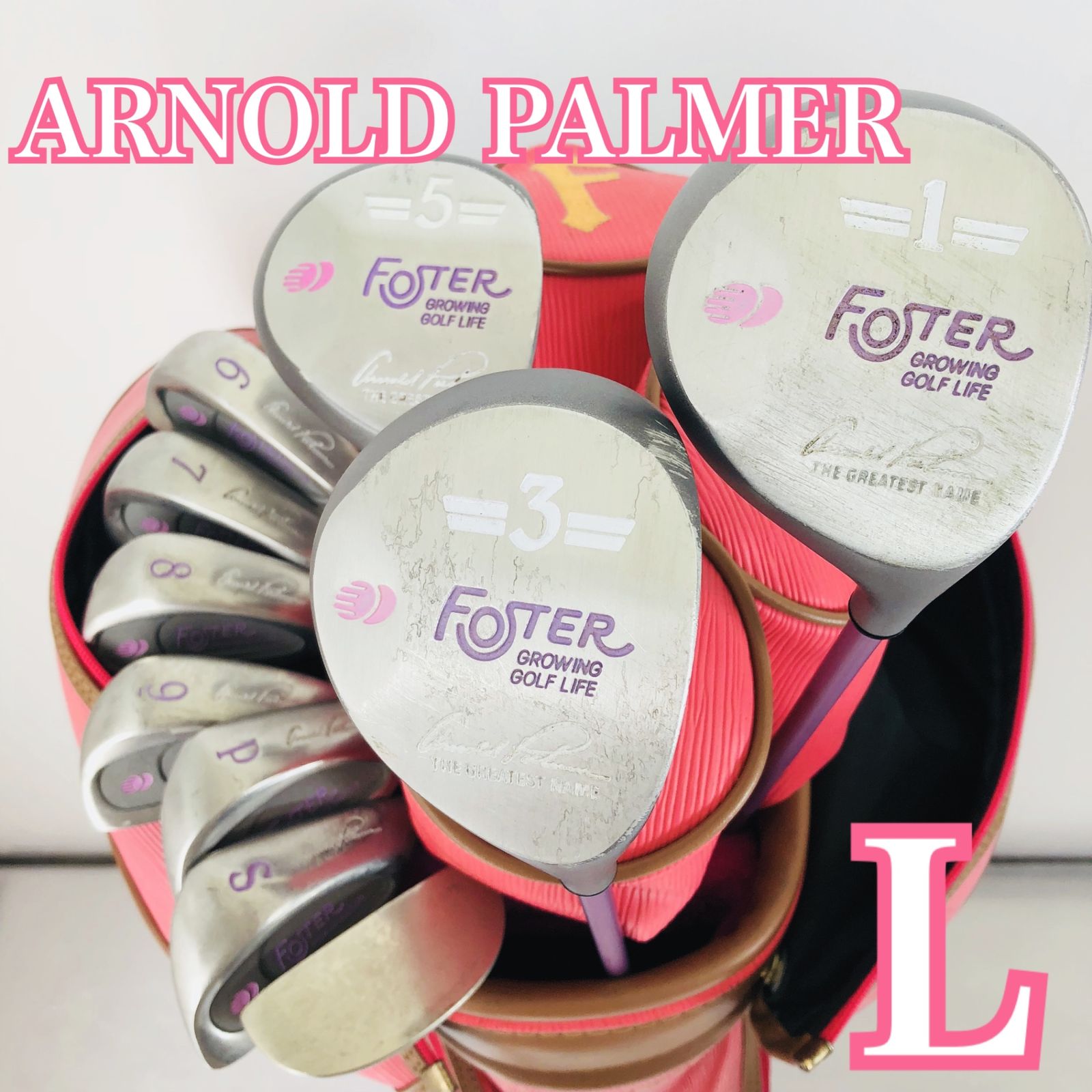レディース ARNOLD PALMER アーノルドパーマー FOSTER フォスター ゴルフ クラブ セット 入門 バッグ付き 右利き パター付 Y-114