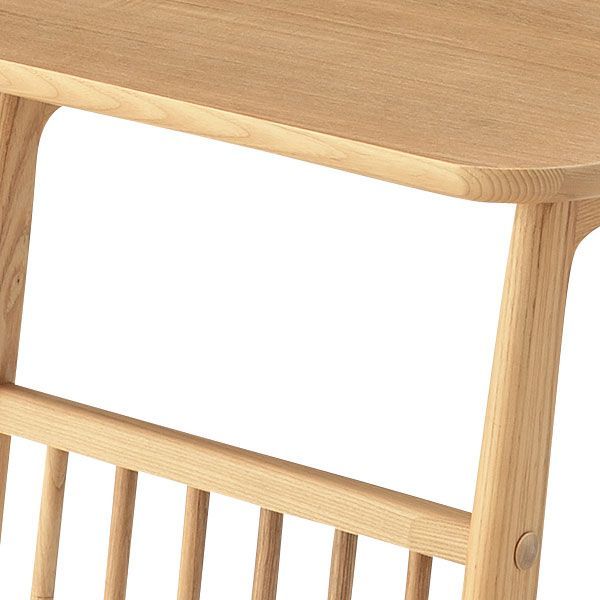 天然木 アッシュ のサイドテーブル コの字型 マガジンラック付き W44×D39×H55cm No.535 ナチュラル