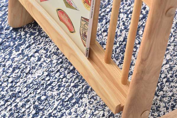 天然木 アッシュ のサイドテーブル コの字型 マガジンラック付き W44×D39×H55cm No.535 ナチュラル MARWIL-DEMENAGEMENTS_CH