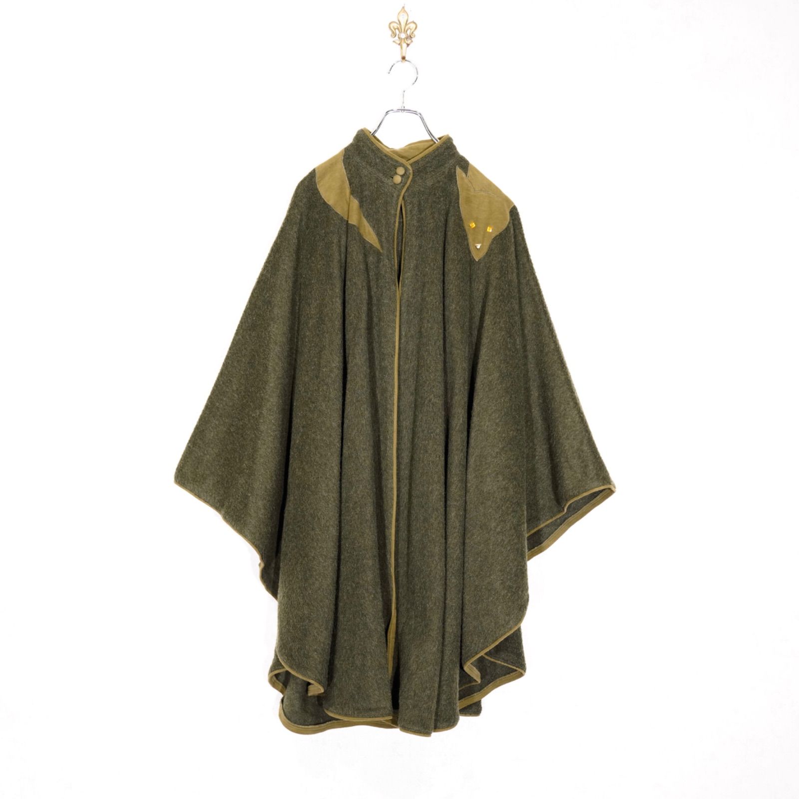 PONCHO|ヨーロッパ古着アニマルデザインウールケープコート ポンチョ