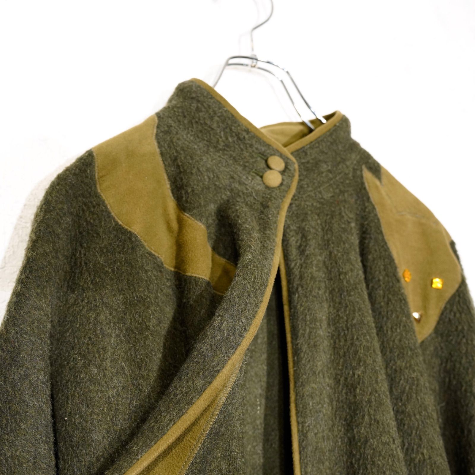 COAT PONCHO|ヨーロッパ古着アニマルデザインウールケープコート