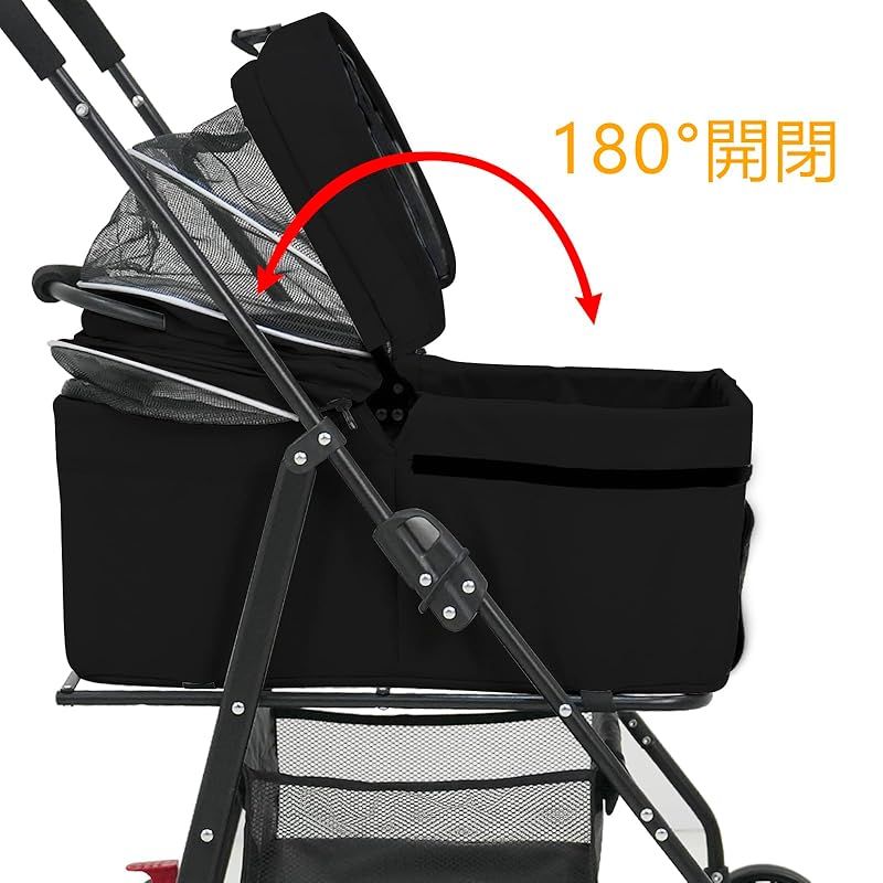 ペットカート 4輪 犬用バギー 折りたたみ 分離型 雨用 2匹 小型犬/猫 15kg中型犬 取り外し可能 多頭飼い 柴犬ベビーカー 乳母車 分離型ペットカート 3way取り外し可能 折りたたみ式犬猫兼用ペット