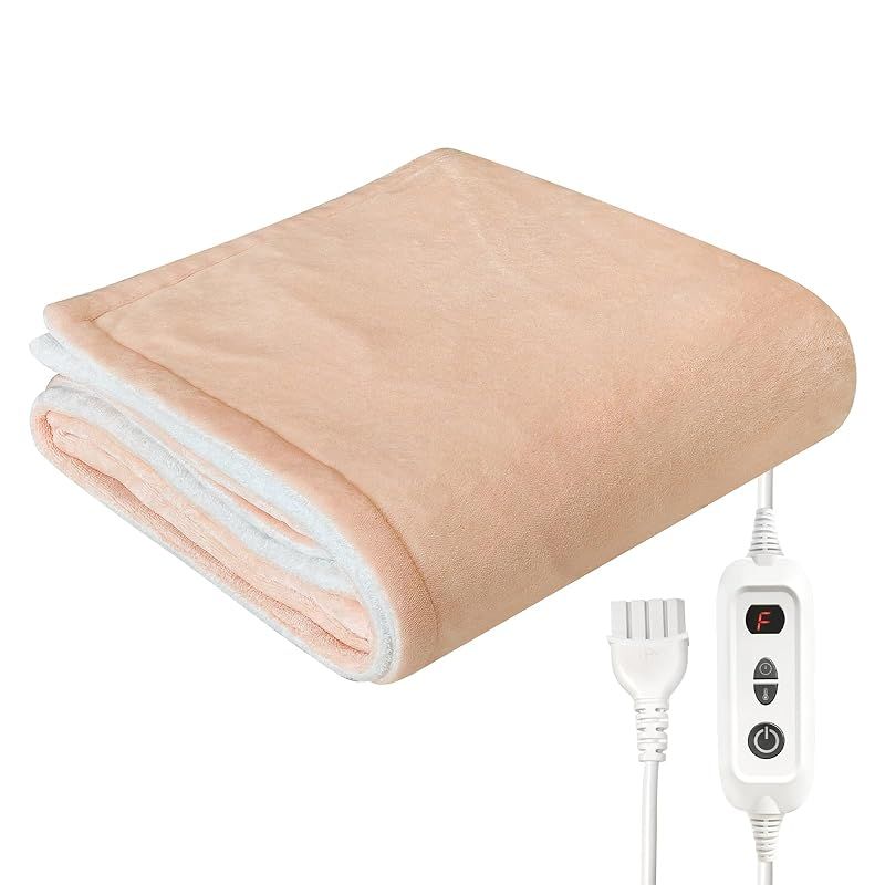 電気毛布 洗える 188 130CM 6段階温度調整 自動オフ機能 丸洗い可 タイマー機能 電気毛布 省エネ ダブルサイズ ベージュ 1