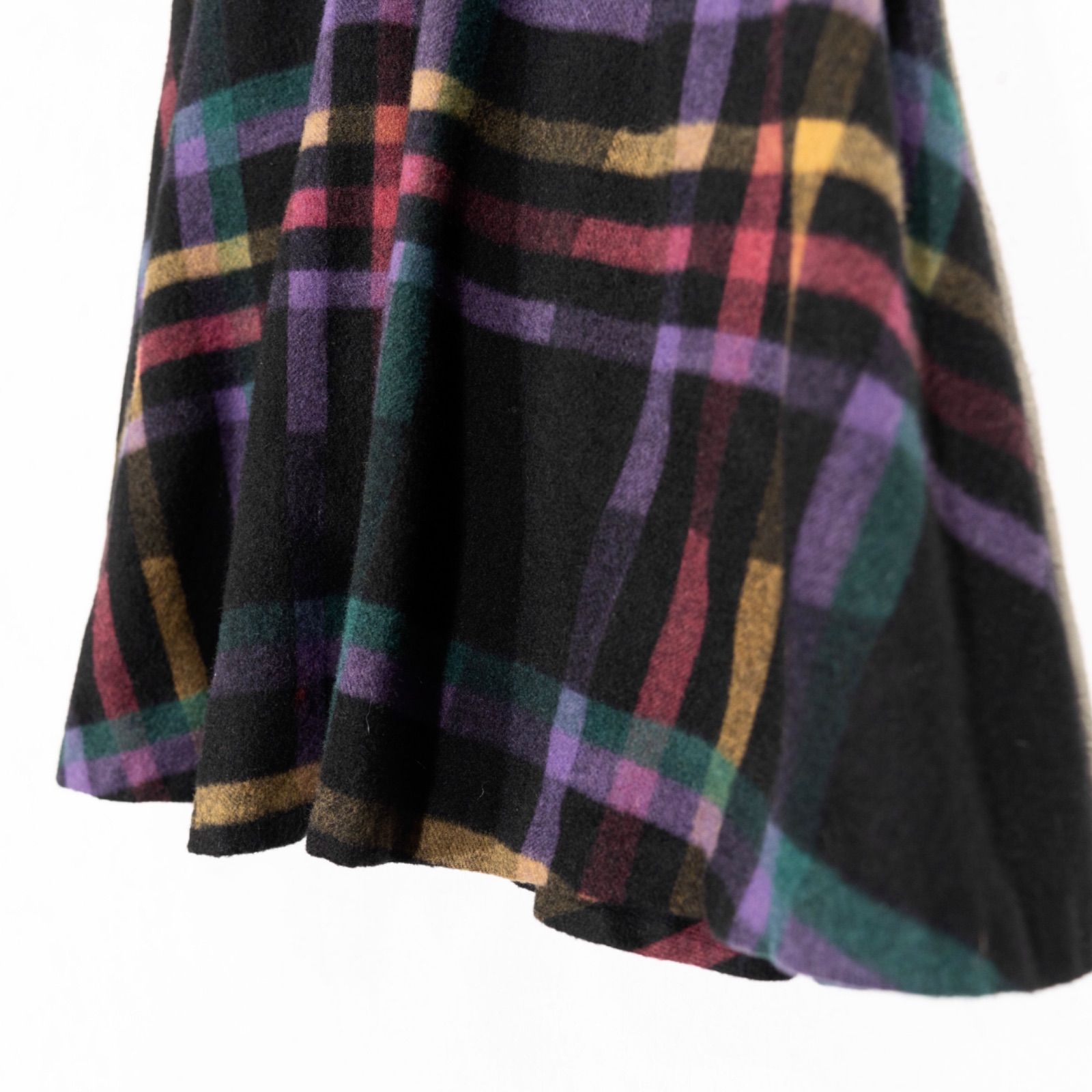 ヨーロッパ古着チェック柄ウールデザインスカート
