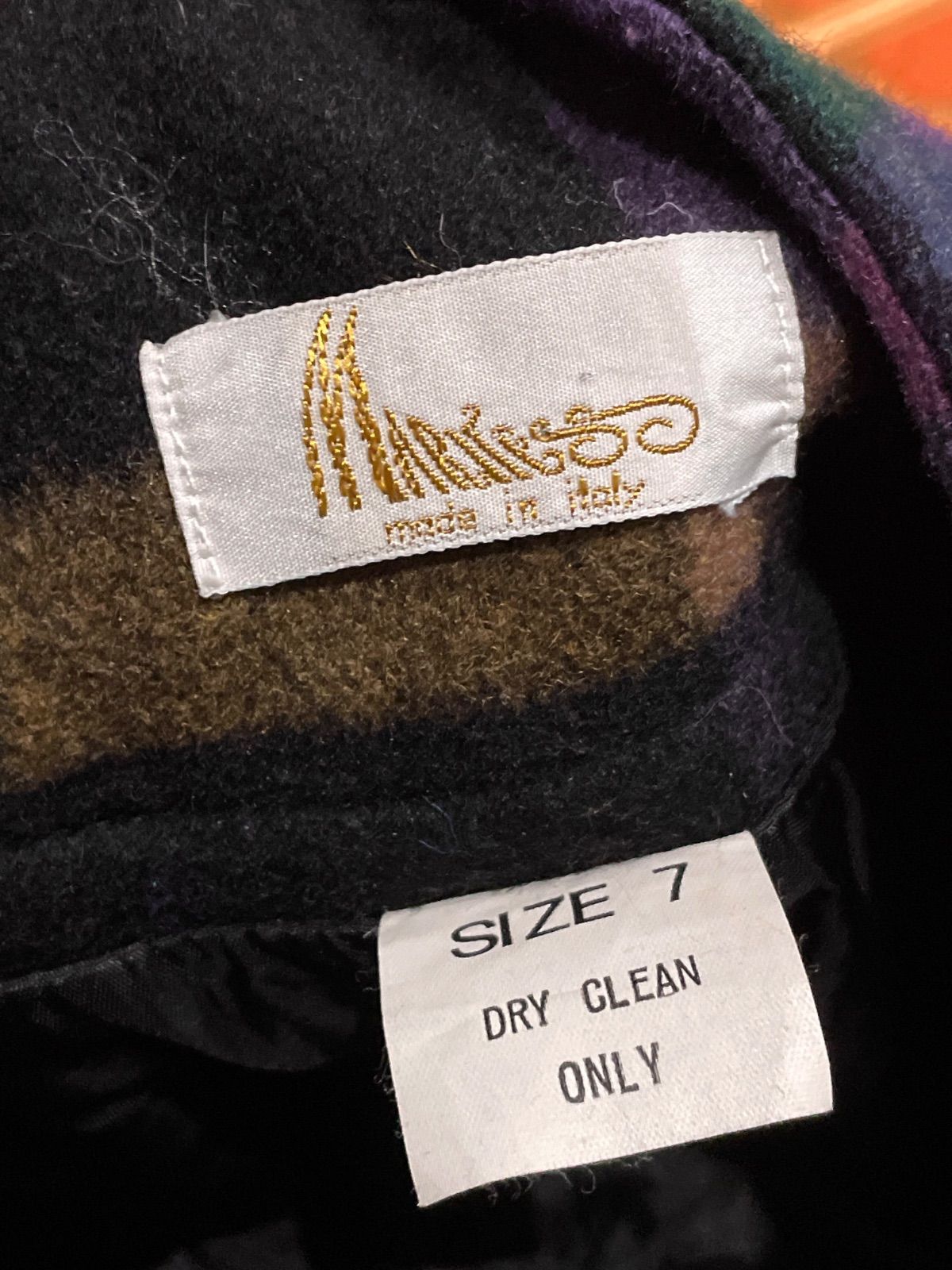 ITALY ヨーロッパ古着チェック柄ウールデザインスカート