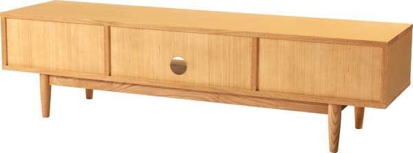 天然木 アッシュ のテレビボード ローボード W150×D40×H40cm No.538 ナチュラル