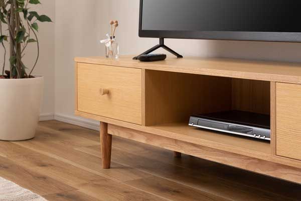 天然木 アッシュ のテレビボード ローボード W150×D40×H40cm No.538 ナチュラル MARWIL-DEMENAGEMENTS_CH