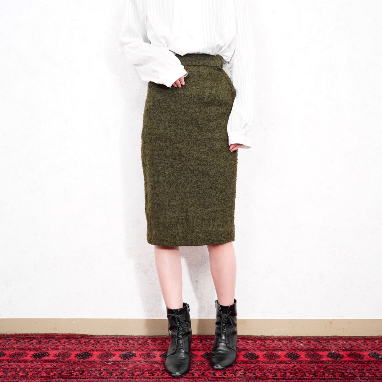 60 s USA VINTAGE WOOL TWEED TIGHT SKIRT 60年代アメリカ古着ウールツイードタイトスカート