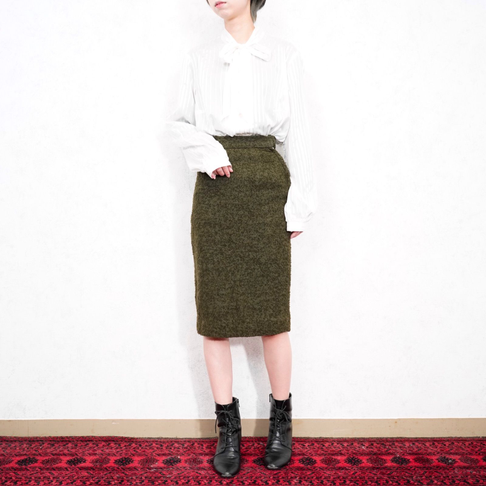 SKIRT 60年代アメリカ古着ウールツイードタイトスカート