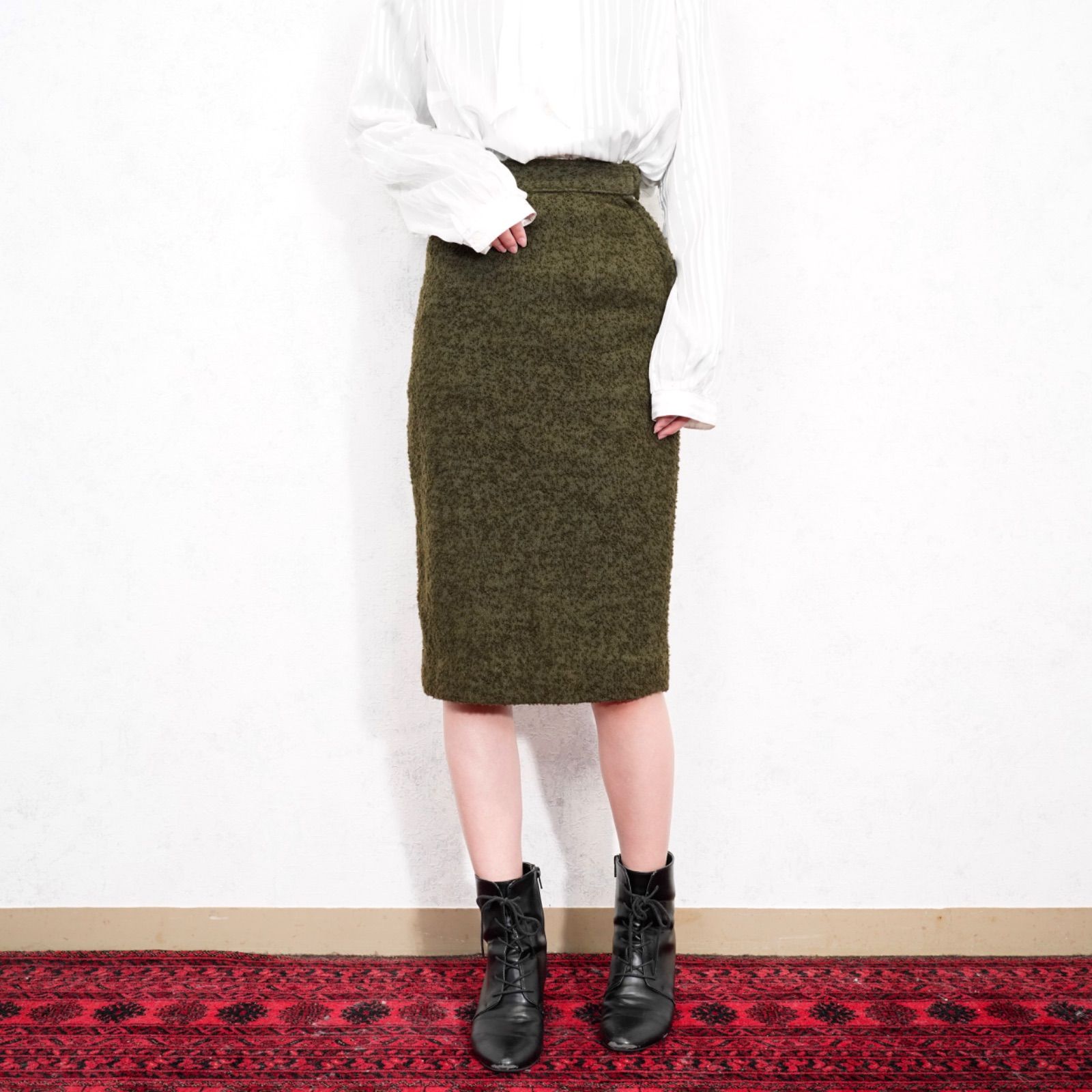 60 s USA VINTAGE WOOL TWEED TIGHT SKIRT 60年代アメリカ古着ウールツイードタイトスカート