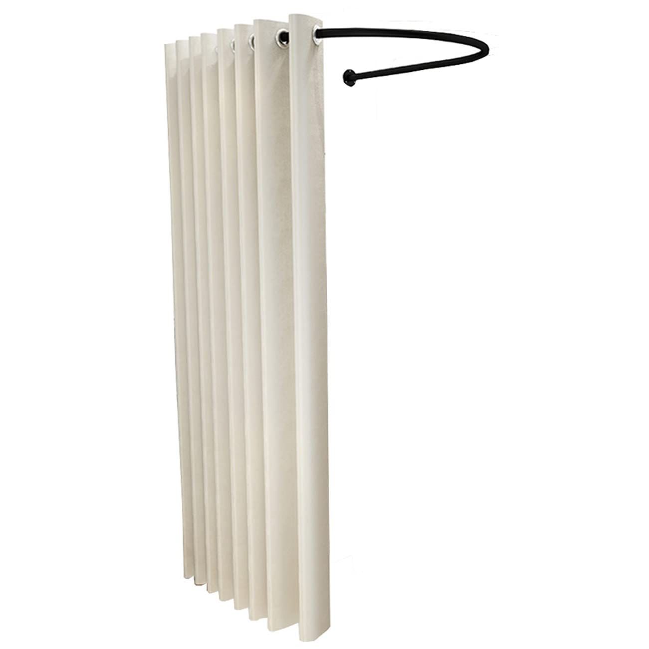 Bunny Ears 簡易更衣室 フィッティングルーム 室 幅85×奥行80×高さ200cm クリーム色 衣料品店の U字型壁掛け洋服店のプライバシー保護 脱衣所 着替えテントドレッシングルーム 室 バスルームカーテン