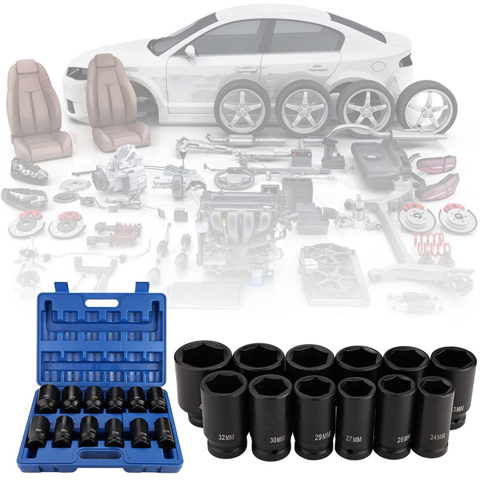 耐久性ドライブディープインパクトソケットセット 24~41mm