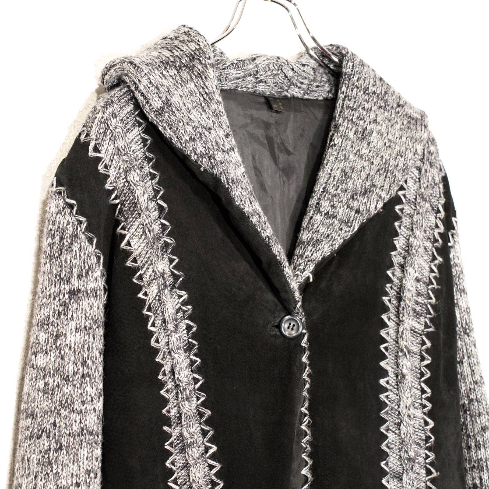 アメリカ古着ニットレザーベルテッドコート